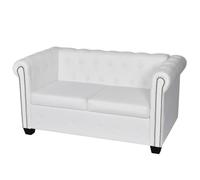 vidaXL Canapé à 2 places Cuir synthétique Blanc