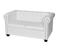 vidaXL Canapé à 2 places Cuir synthétique Blanc