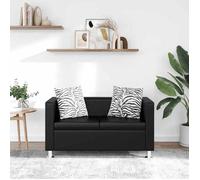 vidaXL Canapé 2 places Chesterfield Similicuir Noir