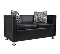 Vidaxl Canapé À 2 Places Cuir Synthétique Noir Noir