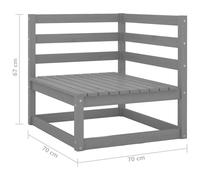 vidaXL Canapé à 2 places de jardin Gris Bois de pin solide