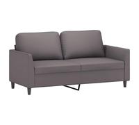 vidaXL Canapé 2 places rembourré avec oreillers, accoudoirs et dossier, moderne, Gris similicuir