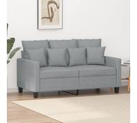 vidaXL Canapé à 2 places Gris clair 120 cm Tissu