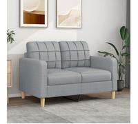 Vidaxl Canapé À 2 Places Gris Clair 120 Cm Tissu Gris