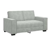 vidaXL Canapé à 2 Places Gris Clair 120 cm Velours, canapé, canapé Deux Places, canapé 2 Places en Velours, Couche, canapé en Velours