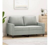 vidaXL Canapé à 2 places Gris clair 120 cm Velours, canapé, canapé rembourré, siège de salon, causeuse, canapé de salon, 359189