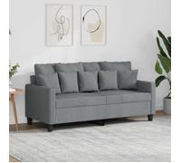 vidaXL Canapé à 2 places 140 cm – Tissu gris clair, accoudoirs, dossier rembourré