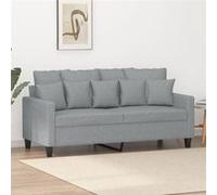 vidaXL Canapé à 2 Places, Causeuse avec Accoudoirs, Siège avec Dossier Rembourré, Meuble de Salon Salle de Séjour, Moderne, Gris Clair Tissu