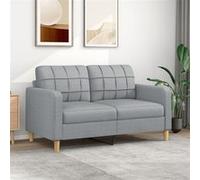 vidaXL Canapé à 2 places Gris clair 140 cm Tissu Gris G