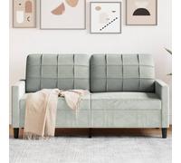 Vidaxl Canapé À 2 Places Gris Clair 140 Cm Velours Gris