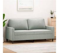 Vidaxl Canapé À 2 Places Gris Clair 140 Cm Velours Gris