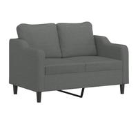 vidaXL Canapé à 2 places Gris foncé 120 cm Tissu