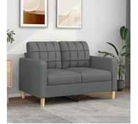 vidaXL Canapé à 2 places Gris foncé 120 cm Tissu, canapé, canapé rembourré, sièges de salon, causeuse, canapé de salon, 359084