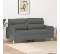 vidaXL Canapé à 2 places Gris foncé 140 cm Tissu