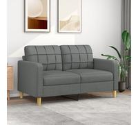 vidaXL Canapé à 2 places Gris foncé 140 cm Tissu