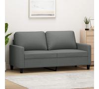 vidaXL Canapé à 2 places Gris foncé 140 cm Tissu
