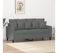 Vidaxl Canapé À 2 Places Gris Foncé 140 Cm Tissu Gris