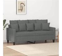 vidaXL Canapé à 2 places Gris foncé 140 cm Tissu Gris G