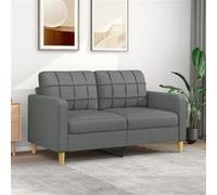 vidaXL Canapé à 2 places Gris foncé 140 cm Tissu Gris G