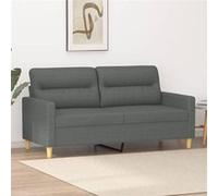 vidaXL Canapé à 2 places Gris foncé 140 cm Tissu