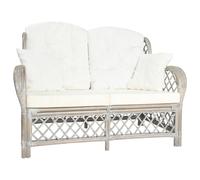 vidaXL Canapé à 2 places Gris Rotin