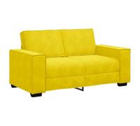 vidaXL Canapé à 2 Places Jaune 120 cm Velours, canapé, canapé Deux Places, canapé 2 Places en Velours, Couche, canapé en Velours