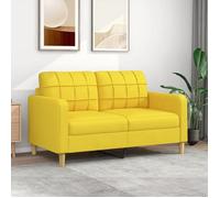 vidaXL Canapé à 2 places Jaune clair 140 cm Tissu 359096