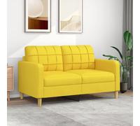 vidaXL Canapé à 2 places Jaune clair 140 cm Tissu 359096