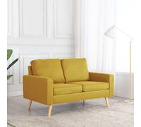 Vidaxl Canapé À 2 Places Jaune Tissu