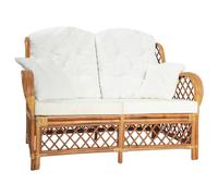 vidaXL Canapé à 2 places Marron clair Rotin