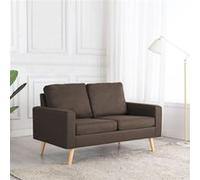 vidaXL Canapé à 2 places Marron Tissu Brun G