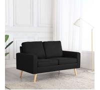 Vidaxl Canapé À 2 Places Noir Tissu Noir