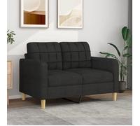 Vidaxl Canapé À 2 Places Noir 120 Cm Tissu Noir