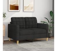 Vidaxl Canapé À 2 Places Noir 120 Cm Tissu Noir