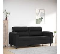 vidaXL Canapé 2 places 359583 – accoudoirs & dossier rembourré – Similicuir noir 140 cm