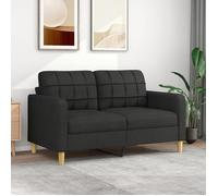 vidaXL Canapé à 2 places Noir 140 cm Tissu, canapé, canapé rembourré, sièges de salon, causeuse, canapé de salon, canapé à 359095