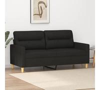 Vidaxl Canapé À 2 Places Noir 140 Cm Tissu Noir