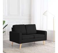 vidaXL Canapé à 2 places Noir Tissu