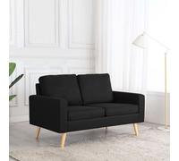 Vidaxl Canapé À 2 Places Noir Tissu Noir
