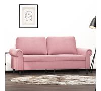 vidaXL Canapé à 2 places Rose 140 cm Velours