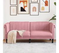 vidaXL Canapé à 2 places rose velours