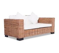 vidaXL Canapé à 2 places Rotin naturel 244418