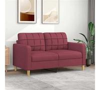 vidaXL Canapé à 2 places Rouge bordeaux 140 cm Tissu Rouge G