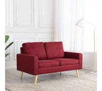 Vidaxl Canapé À 2 Places Rouge Bordeaux Tissu