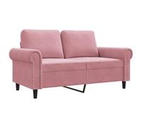 vidaXL Canapé à 2 Places, Siège avec Accoudoirs et Dossier, Fauteuil TV avec Oreillers, Meuble de Salon Salle de Séjour, Moderne, Rose Velours