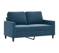 vidaXL Canapé à 2 Places, Siège avec Accoudoirs, Fauteuil avec Dossier, Meuble de Salon Salle de Séjour Maison, Moderne, Bleu Velours