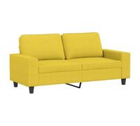 vidaXL Canapé à 2 Places, Siège avec Accoudoirs, Fauteuil avec Dossier, Meuble de Salon Salle de Séjour Maison, Moderne, Jaune Clair Tissu