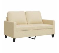 vidaXL Canapé à 2 Places, Sofa de Salon avec Accoudoirs et Oreillers de Dossier, Meuble de Salle de Séjour Intérieur, Moderne, Crème Tissu