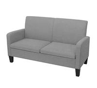 Canapé À 2 Places 135 X 65 X 76 Cm Gris Clair Gris