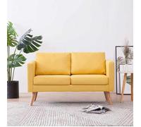 Canapé À 2 Places Tissu Jaune Jaune